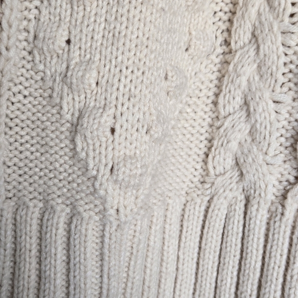 ASOS Missguided Bobble Cable Knit Cardigan Sweater Preppy Academia Neutral - Picture 6 of 9